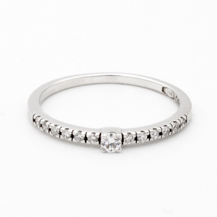 Anello Fedina diamanti Ct. 0,14 in oro bianco 18Kt - DIENNECI GIOIELLI
