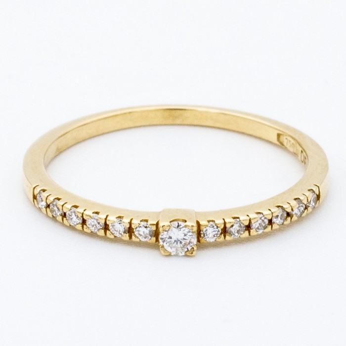 Anello Fedina diamanti Ct. 0,14 in oro giallo 18Kt - DIENNECI GIOIELLI