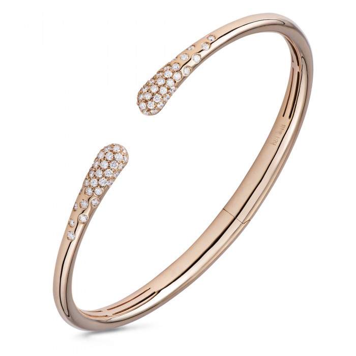 Bracciale Eos schiava aperto con diamanti in oro 18Kt M5083BB Piero Milano